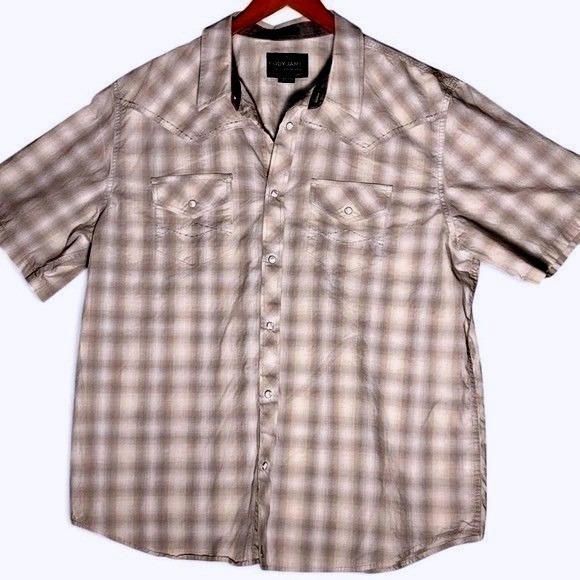 Cody James Other - Cody James Salerno Western Plaid Pearl Snap Shirt Size 2XL Western Short Sleeve